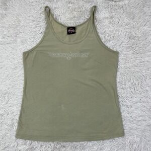 VTG Harley Davidson Shirt Womens XL Green Tank Top San Marcos CA USA Made